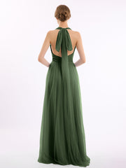 Convertible Dos Longueur Au Sol Tulle Robes Olive Verte