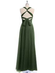 Convertible Dos Longueur Au Sol Tulle Robes Olive Verte
