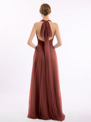 Convertible Dos Longueur Au Sol Tulle Robes terracotta