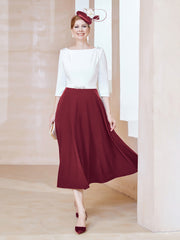 Éblouissantes en Strass: Robe à Col en Scoop Bordeaux Grande Taille