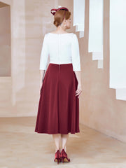 Éblouissantes en Strass: Robe à Col en Scoop Bordeaux