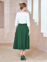 Éblouissantes en Strass: Robe à Col en Scoop Vert Foncé Grande Taille