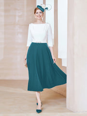 Éblouissantes en Strass: Robe à Col en Scoop Bleu Encre