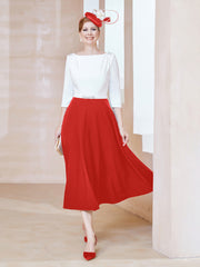 Éblouissantes en Strass: Robe à Col en Scoop Rouge Grande Taille
