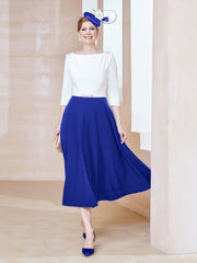 Éblouissantes en Strass: Robe à Col en Scoop Bleu Royale