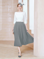 Éblouissantes en Strass: Robe à Col en Scoop Gris Acier Grande Taille