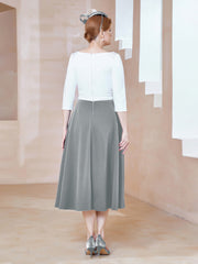 Éblouissantes en Strass: Robe à Col en Scoop Gris Acier Grande Taille