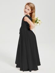 Boho Robes de Demoiselle d'Honneur Longues en Mousseline Noir