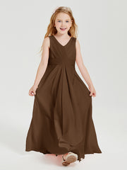 Boho Robes de Demoiselle d'Honneur Longues en Mousseline Brun