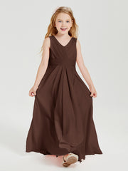 Boho Robes de Demoiselle d'Honneur Longues en Mousseline Chocolat