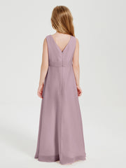 Boho Robes de Demoiselle d'Honneur Longues en Mousseline Dusk