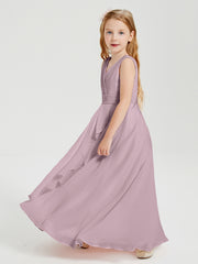 Boho Robes de Demoiselle d'Honneur Longues en Mousseline Dusk