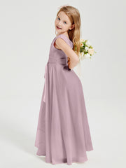 Boho Robes de Demoiselle d'Honneur Longues en Mousseline Dusk