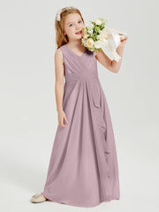 Boho Robes de Demoiselle d'Honneur Longues en Mousseline Dusk