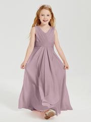 Boho Robes de Demoiselle d'Honneur Longues en Mousseline Dusk