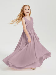 Boho Robes de Demoiselle d'Honneur Longues en Mousseline Dusk