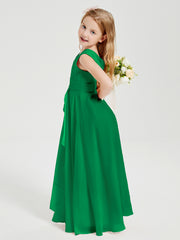 Boho Robes de Demoiselle d'Honneur Longues en Mousseline Emeraude