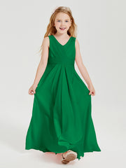 Boho Robes de Demoiselle d'Honneur Longues en Mousseline Emeraude