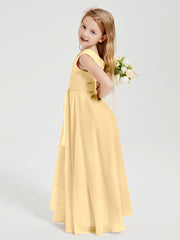 Boho Robes de Demoiselle d'Honneur Longues en Mousseline Or