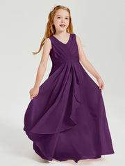 Boho Robes de Demoiselle d'Honneur Longues en Mousseline Raisin