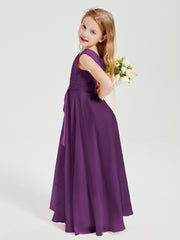 Boho Robes de Demoiselle d'Honneur Longues en Mousseline Raisin
