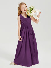 Boho Robes de Demoiselle d'Honneur Longues en Mousseline Raisin