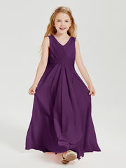 Boho Robes de Demoiselle d'Honneur Longues en Mousseline Raisin