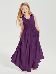 Boho Robes de Demoiselle d'Honneur Longues en Mousseline Plum