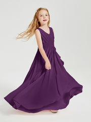 Boho Robes de Demoiselle d'Honneur Longues en Mousseline Raisin