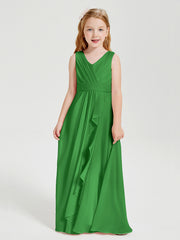 Boho Robes de Demoiselle d'Honneur Longues en Mousseline Vert