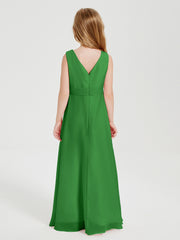 Boho Robes de Demoiselle d'Honneur Longues en Mousseline Vert