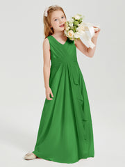 Boho Robes de Demoiselle d'Honneur Longues en Mousseline Vert