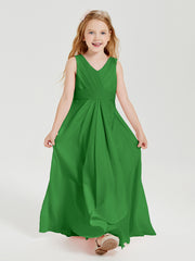 Boho Robes de Demoiselle d'Honneur Longues en Mousseline Vert