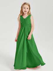 Boho Robes de Demoiselle d'Honneur Longues en Mousseline Vert