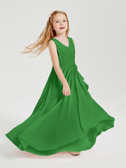 Boho Robes de Demoiselle d'Honneur Longues en Mousseline Vert