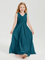 Boho Robes de Demoiselle d'Honneur Longues en Mousseline Bleu Encre