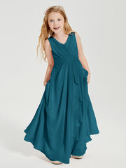 Boho Robes de Demoiselle d'Honneur Longues en Mousseline Bleu Encre