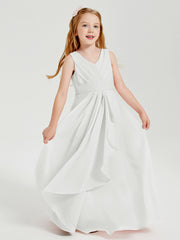 Boho Robes de Demoiselle d'Honneur Longues en Mousseline Ivoire