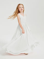Boho Robes de Demoiselle d'Honneur Longues en Mousseline Ivoire