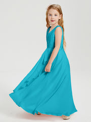 Boho Robes de Demoiselle d'Honneur Longues en Mousseline Jade