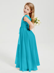 Boho Robes de Demoiselle d'Honneur Longues en Mousseline Jade