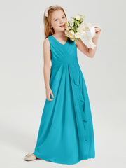 Boho Robes de Demoiselle d'Honneur Longues en Mousseline Jade