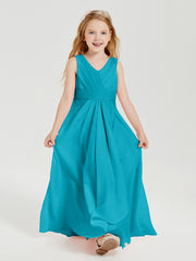 Boho Robes de Demoiselle d'Honneur Longues en Mousseline Jade