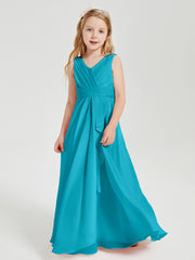 Boho Robes de Demoiselle d'Honneur Longues en Mousseline Jade