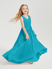 Boho Robes de Demoiselle d'Honneur Longues en Mousseline Jade