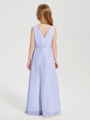 Boho Robes de Demoiselle d'Honneur Longues en Mousseline Lavande
