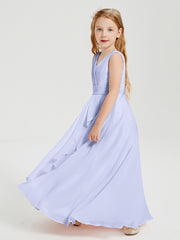 Boho Robes de Demoiselle d'Honneur Longues en Mousseline Lavande
