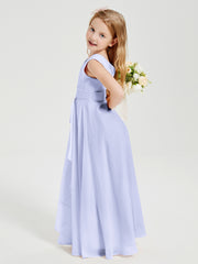 Boho Robes de Demoiselle d'Honneur Longues en Mousseline Lavande