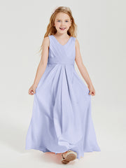 Boho Robes de Demoiselle d'Honneur Longues en Mousseline Lavande
