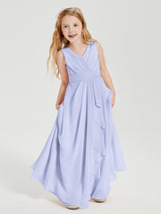 Boho Robes de Demoiselle d'Honneur Longues en Mousseline Lavande